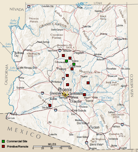 Map of Arizona Archaeological Sites