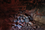 Image of round rocks in cave